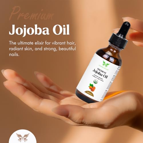 Celestial Psyché USDA Certified Organic Jojoba Oil (2 Oz) 100% Pure Natural, Chemical-Free, Hexane-Free, Hair Growth, Scalp Care, Skin Hydration, Nails Natural Beauty Enhancement, Anti-Aging