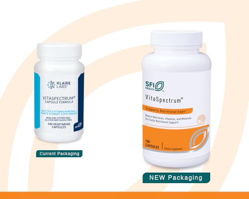 Klaire Labs VitaSpectrum Capsules - Multivitamin & Multimineral for Kids with 28 Essential Nutrients Including Folate, B12, B6, Antioxidants, Vitamin E & D3 - No Copper or Iron, Gluten-Free (180ct)