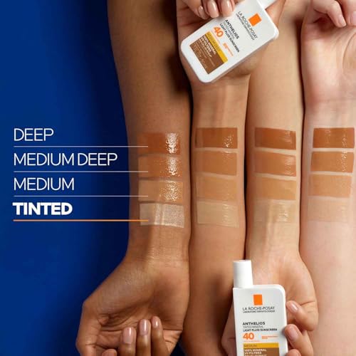 La Roche-Posay Anthelios Tinted Sunscreen SPF 40+, Broad Spectrum SPF + Antioxidants, Titanium Dioxide & Zinc Oxide Sunscreen, 4 Flexible Shades With No White Cast, Oil Free & Oxybenzone Free