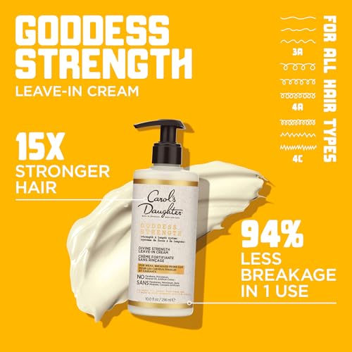 Carol's Daughter Goddess Strength Leave In Conditioner Cream, 10 Fl Oz - Strengthening and Moisturizing for Wavy, Curly Hair