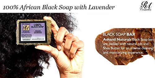 RA Cosmetics 100% Natural Black Soap with Lavender 5oz