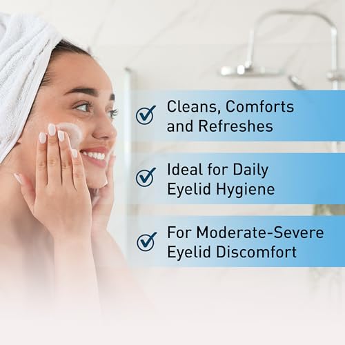 OCuSOFT Lid Scrub PLUS Foam- Moderate to Severe Eyelid Conditions - Instant Foaming Eyelid & Eyelash Cleanser - Extra Strength Daily Eyelid Cleanser to Remove Oil, Dirt, Pollen & Eye Makeup-1.68 fl oz