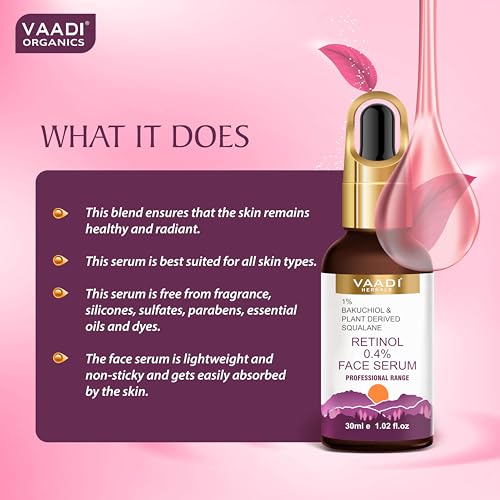 Retinol Serum for Face 0.4% (Retinol) With 1% Baluchiol & Plant Derived Squalane - 30ml