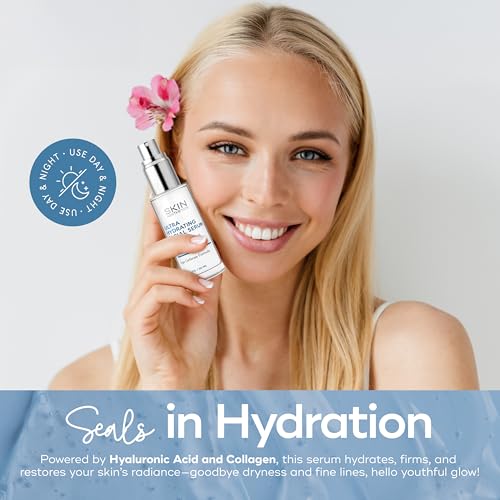Skin Aesthetics Hyaluronic Acid & Collagen Face Serum - Anti-Aging, Hydrating, Fine Lines, Wrinkles & Acne Scar Treatment - Dermatologist Tested Korean Skincare - Clean Beauty, Cruelty-Free - 1.69 oz