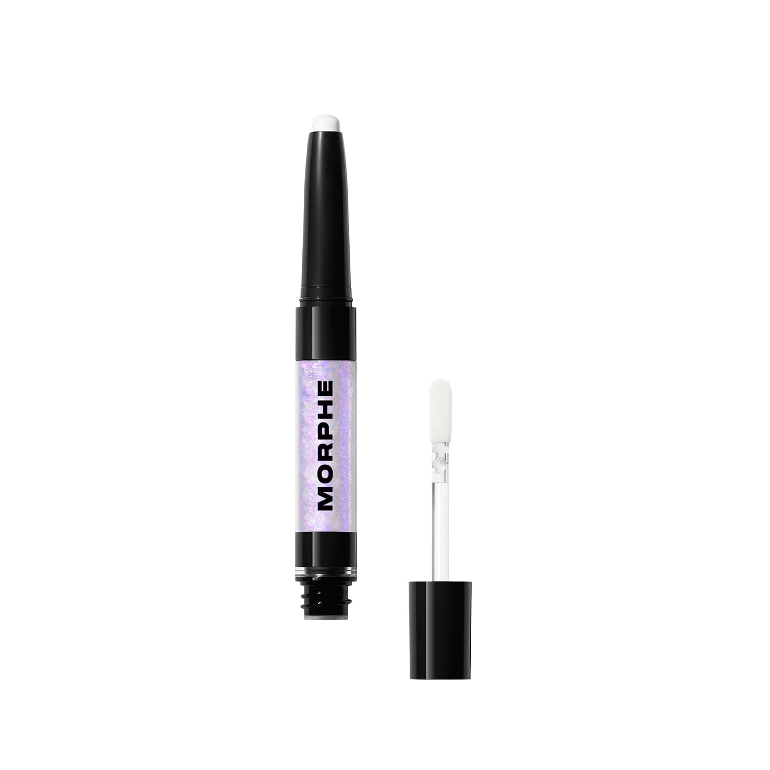Morphe Mixed Signals Dual-Ended Eyeshadow Stick - Cream Eyeshadow Pigment & Chrome Liquid Flakes for Bold, Layered Eye Makeup Looks - Into It/Over It (0.96 oz)