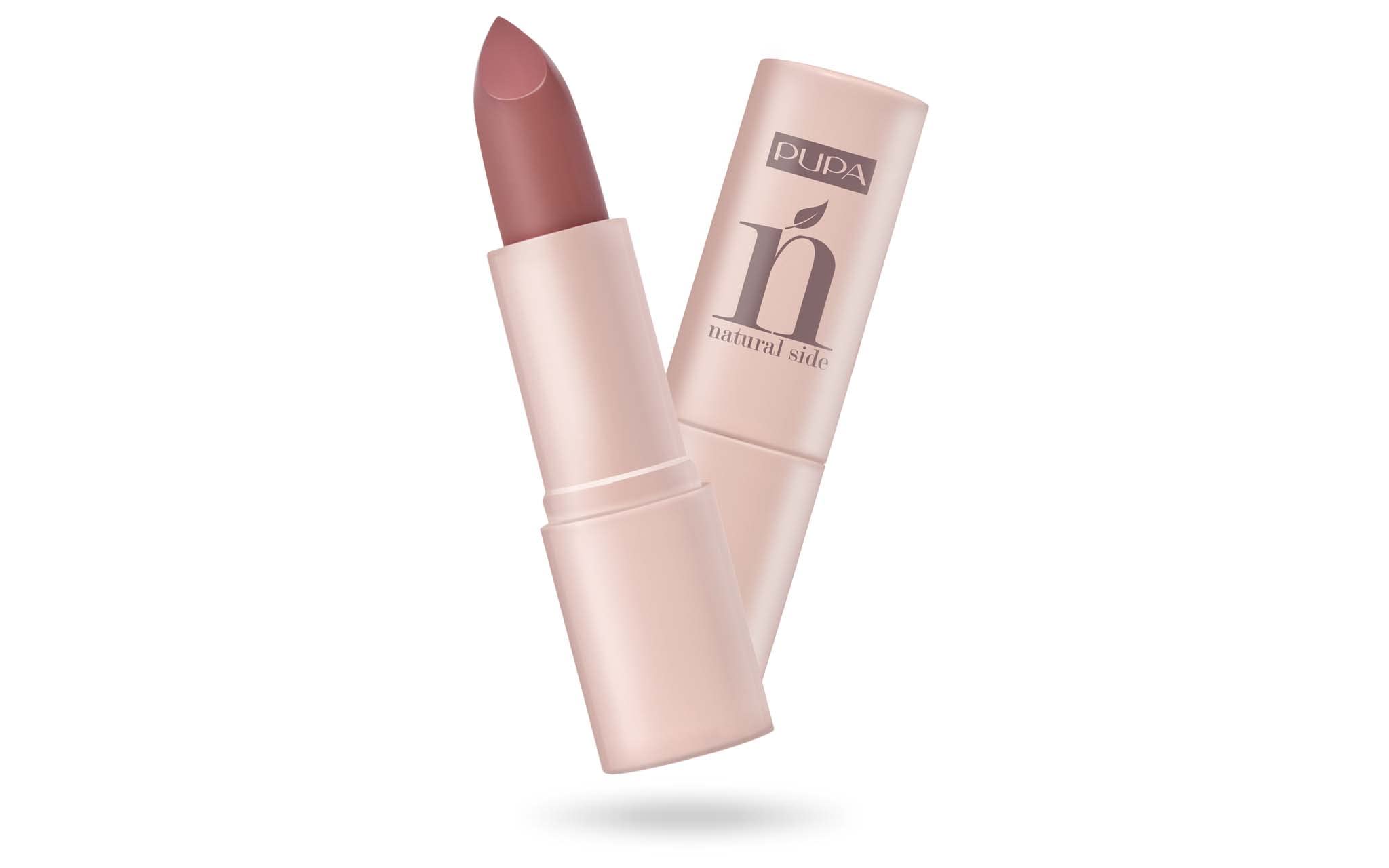 PUPA Milano Natural Side Lipstick - Lustrous, Hydrating, Cream Formula Lipsticks - Lasting Color That Stays All Day - Ultra Flattering Shades For All Skin Complexions - 003 Luminous Rose - 0.14 Oz