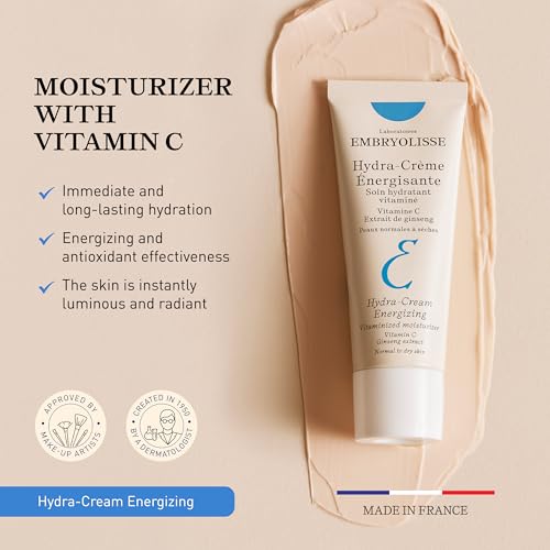 Embryolisse Vitamin C Energizing Face Moisturizer. Radiance-Boosting, Anti-Aging Daily Cream for Immediate and long-lasting hydration & Glow, 1.35 Fl Oz