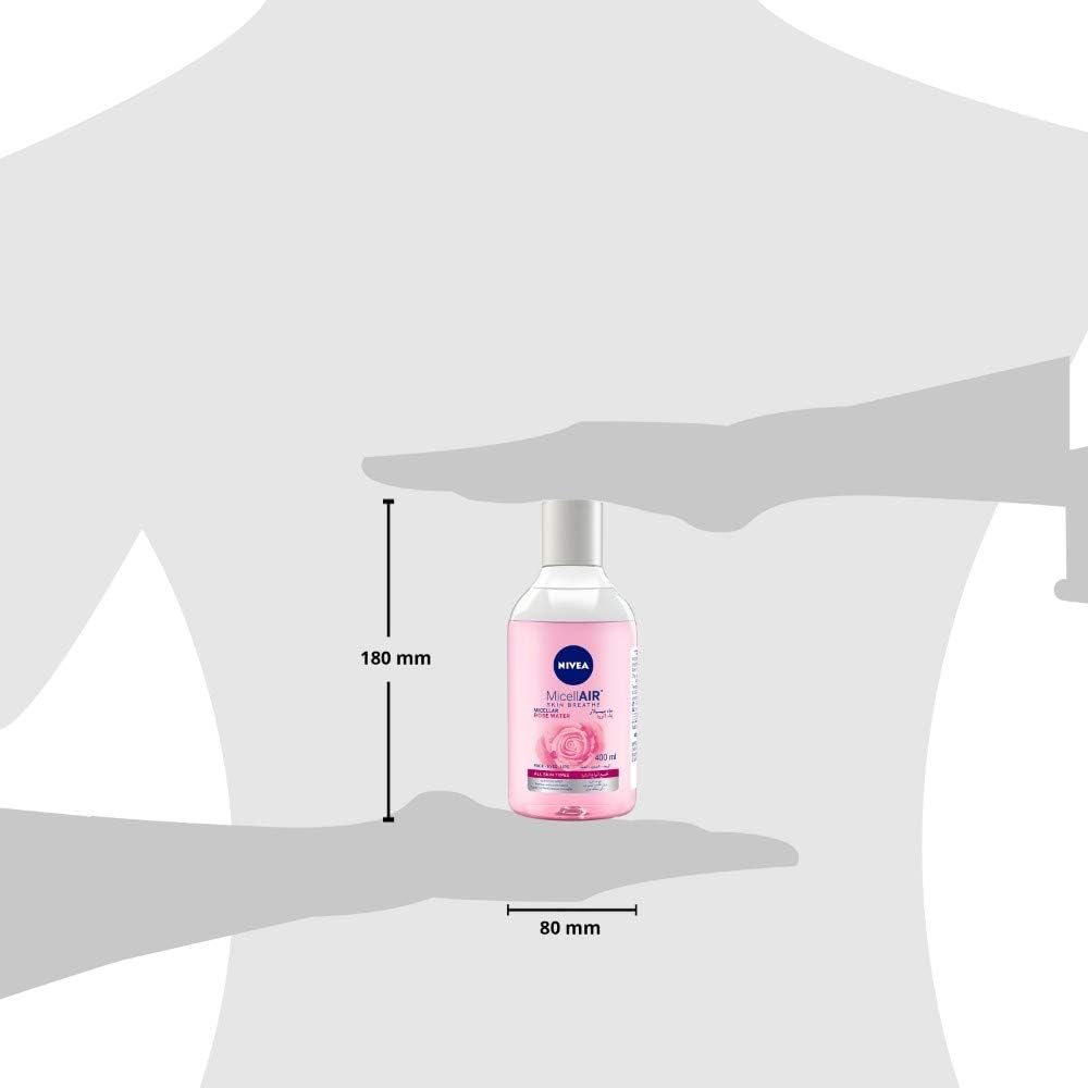 NIVEA Micellar Cleansing Water, Skin Breathe Rose MicellAIR, 400ml