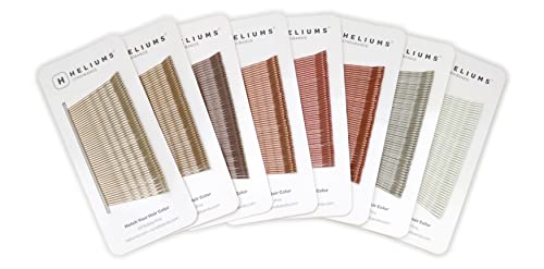 Heliums Bobby Pins - Metallic Matte Gray - 2 Inch Wavy Hair Pins, Color Matched for Grey and Silver Hair, 48 Count