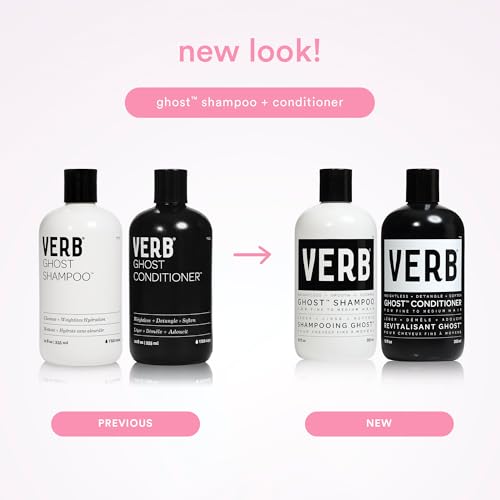 VERB Ghost Conditioner, 12 fl oz- Infused with Moringa Oil -Moisturizes Fine and Weighed Down Hair - Vegan, No Parabens or Harmful Sulfates