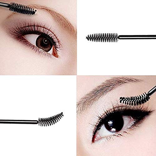 300PCS Black Eyelash Brush, Disposable Eyelash Mascara Brushes Wands Applicator Tools Makeup Brush Kits