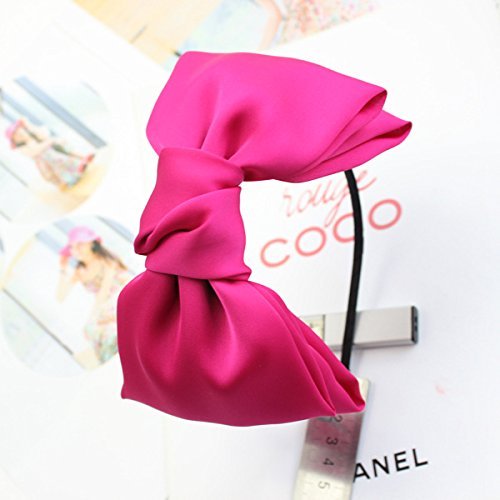 CELLOT 8 Big Bows Hairstyle Hair Hoop Head Band for Girls Teens Women (1pcs Hot Pink)