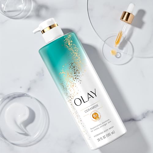 Olay Cleansing & Strengthening Body Wash for Women with Ceramide & Vitamin B3 Complex, Supports Skin's Natural PH, Advanced Formula, 20 fl oz