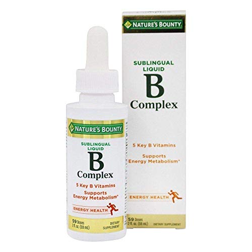 Nature's Bounty Vitamin B Complex with B-12 Sublingual Liquid, 2 Ounce (Pack of 4)