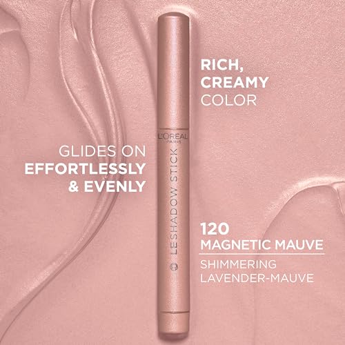 L'Oreal Paris Makeup Le Shadow Stick Eyeshadow, Blendable, Smudge-Resistant, Cream Eyeshadow, Magnetic Mauve, 0.05 Oz