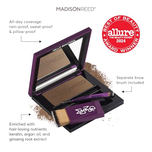 Madison Reed Root Touch Up + Brow Filler, Sabbia Light Brown, Instant Gray Coverage, Fills in Brows & Thinning Hairlines, Temporary Concealing Powder, 0.13 oz (60 uses)
