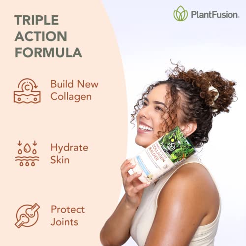 PlantFusion Vegan Collagen Powder - Plant Based Collagen Protein Powder For Muscle & Joints, Hair, Skin & Nails - Keto, Gluten Free, Soy Free, Non-Dairy, No Sugar, Non-GMO - Chocolate 11.43 oz