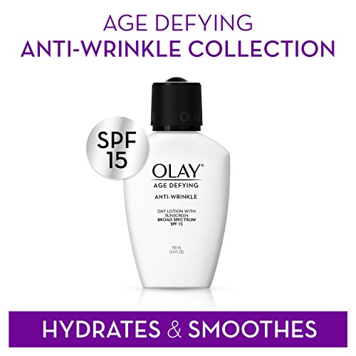 Olay Age Defying, Anti-Wrinkle Day Lotion with Sunscreen, SPF 15, 3.4 Oz. (Pack of 2) Packaging may Vary