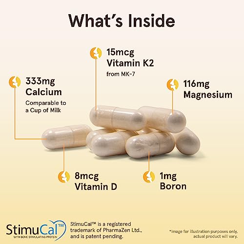 Jarrow Formulas BoneUp Three Per Day for Bone Density and Skeletal Nutrition, Includes Vitamin D3, K2 (as MK-7) and Calcium, 90 Capsules, 30 Day Supply