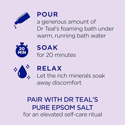 Dr Teal's Foaming Bath with Pure Epsom Salt, Soothe & Sleep with Lavender, 34 fl oz (Packaging May Vary)