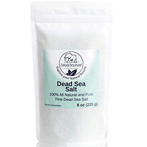 Natural Elephant Dead Sea Bath Salt | 8oz Travel Size | 100% Natural and Pure | Fine Grain | Ideal for Baths and Soaks