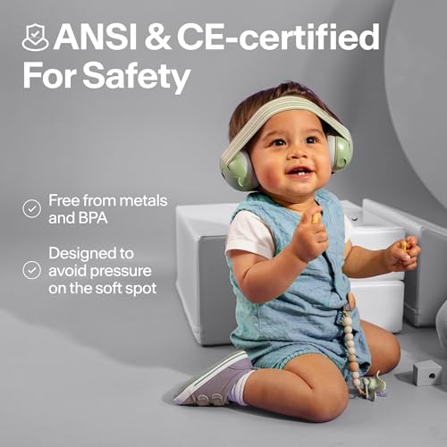 Alpine Muffy Baby Ear Protection for Babies and Toddlers up to 36 Months - CE & ANSI Certified - Noise Reduction Earmuffs - Comfortable Baby Headphones Against Hearing Damage & Improves Sleep - Black