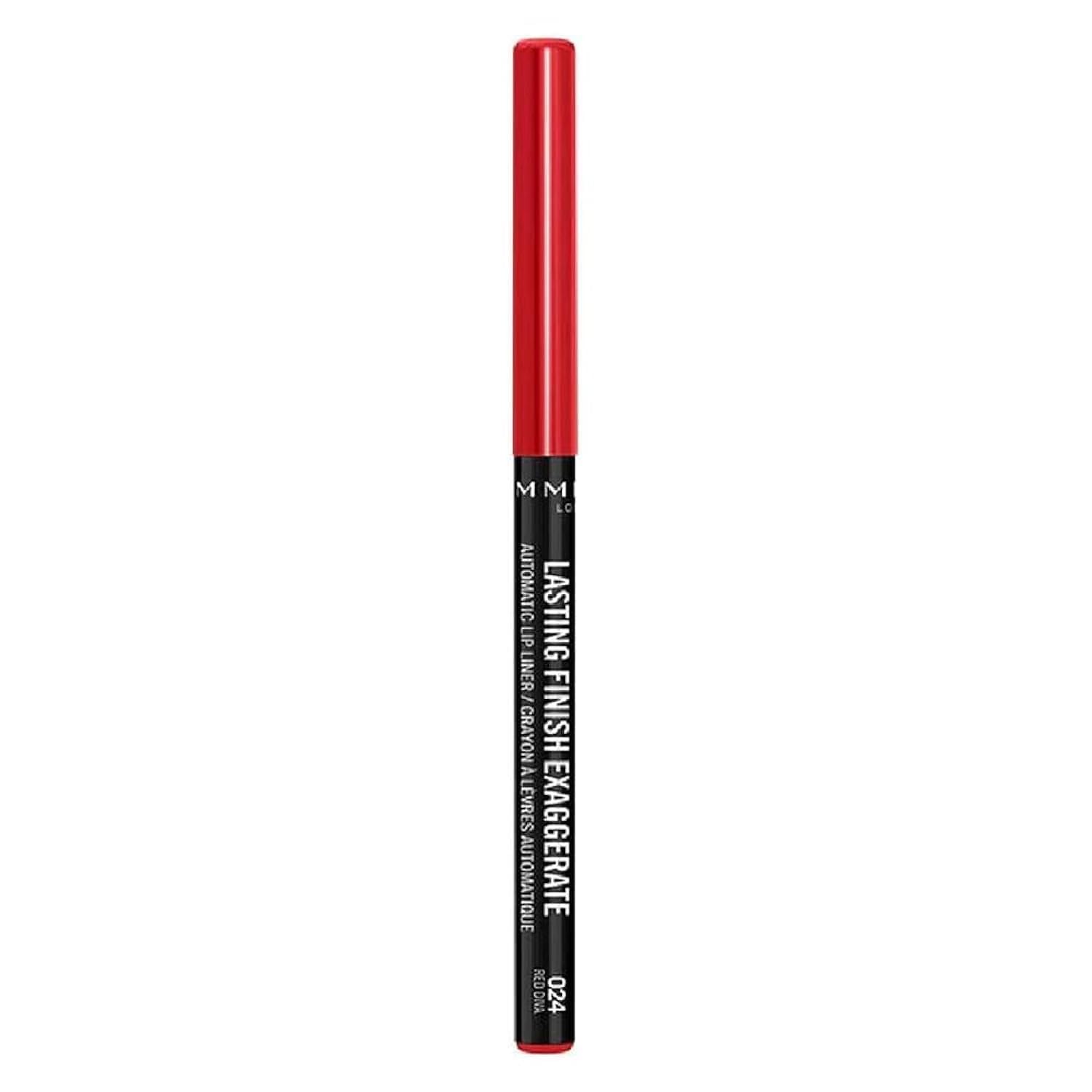 Rimmel Lasting Finish Exaggerate Automatic Lip Liner - Rich, Smooth Formula, Long Lasting - 024 Red Diva, .01oz