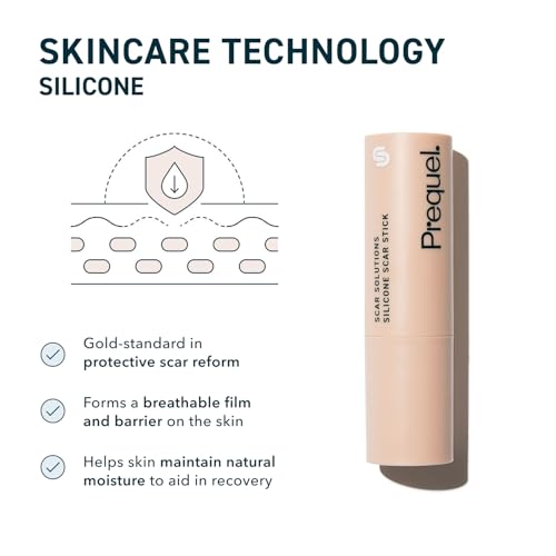 Prequel Skin Scar Solutions 60% Silicone Scar Stick. Thick Solid Velvety Film for Scars. Formula Infused with Centella Asiatica Extracts and Vitamin E. Soothing and Occlusive