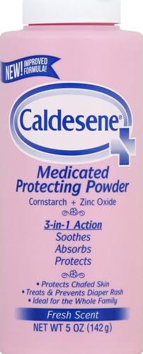 Caldesene Medicated Protecting Body Powder with Zinc Oxide and Cornstarch, Talc Free, 5 Oz