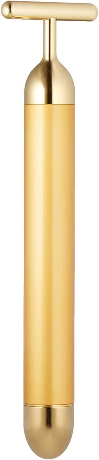 Angel Kiss Beauty Bar 24k Golden Pulse Facial Massager T Shape Gold Facial Beauty Massager Energy