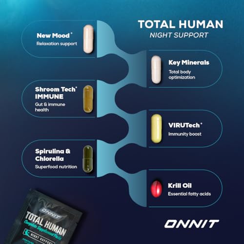 ONNIT Total Human Day and Night Vitamin Packs for Men and Women,Capsule, Adult Multivitamin, 30-Day Supply