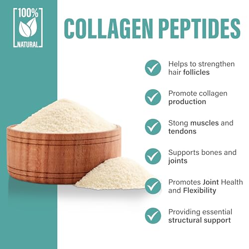 Hydrolyzed Collagen Peptides Powder - Grass Fed - 16 Ounces, Promotes Skin, Hair, Nails, Muscle, Bone, Joints & Gut Health for Women & Men, Easy to Mix, Unflavored & Odorless, Non GMO, Keto & Paleo