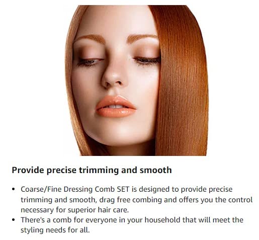 Luxxii - (6 Pack) 9 Large Colorful Styling Essentials Coarse/Fine Dressing Comb SET