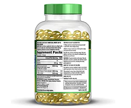 Walgreens (Formerly Finest Nutrition) Half-The-Size Fish Oil 1200 mg Softgels 200.0ea