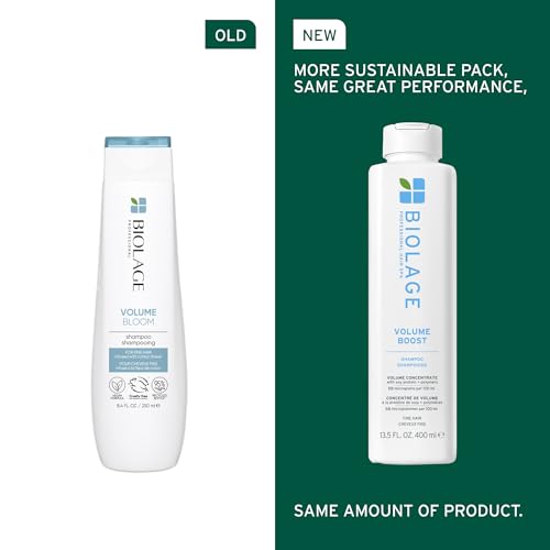 Biolage Volume Boost Shampoo - Long-Lasting Volume, Gently Cleanses, For Fine Hair, Soy Protein & Polymers, Vegan, Paraben-Free, 13.5 Fl Oz, Packaging may vary