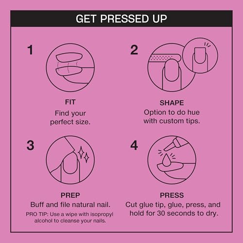 OPI On Point Lucky Lucky Lavender | Short Round Pink Lavender Press On Nails | With Nail Glue | Long Lasting, Reusable, Non-damaging