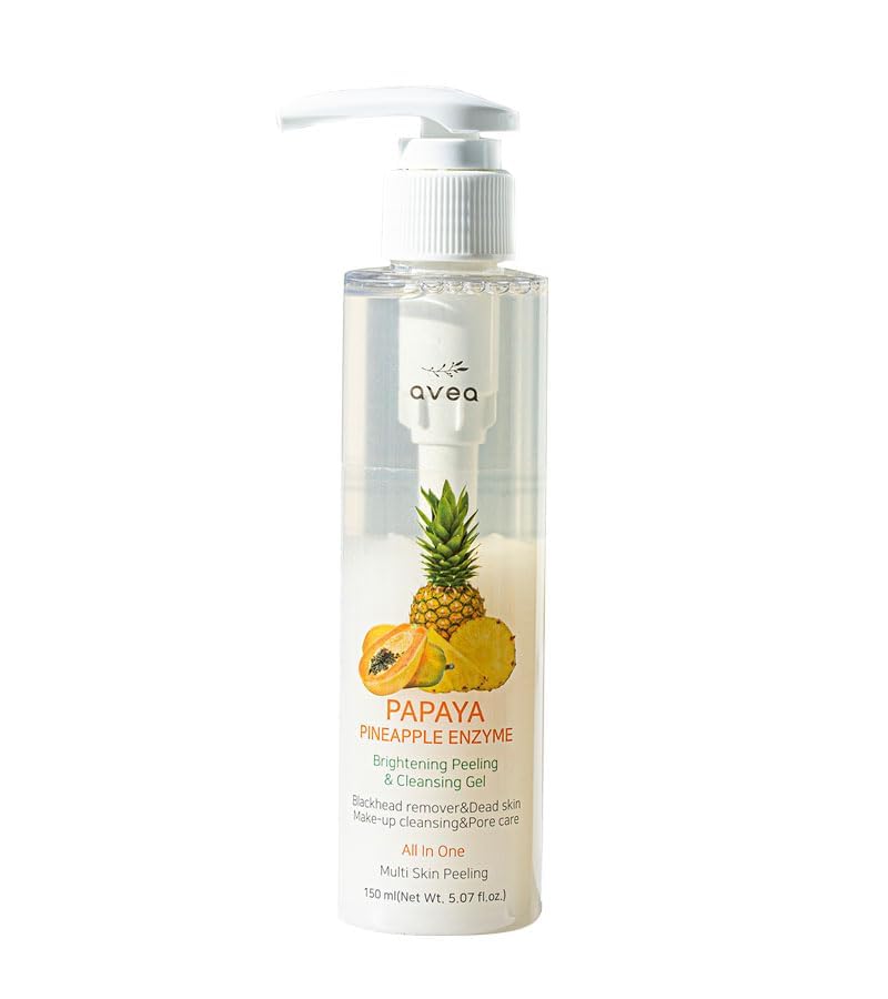 AVEA Papaya&Pineapple Enzyme wash | daily face wash | including niacinamide (vitamin B3) and panthenol (vitamin B5), 83% organic aloe vera leaf juice | Korean Skin Care l 5.07 Fl.Oz