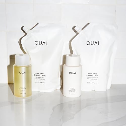 OUAI Fine Shampoo - Volumizing Shampoo with Strengthening Keratin, Biotin & Chia Seed Oil for Fine Hair - Delivers Clean, Weightless Body - Paraben, Phthalate & Sulfate Free Hair Care (10 Fl Oz)
