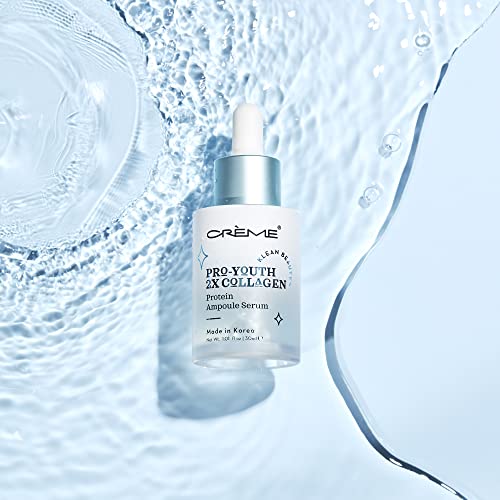 The Crème Shop Pro-Youth 2x Collagen Protein Ampoule Serum - Klean Beauty Facial Serum for Glowing Skin - Made in Korea