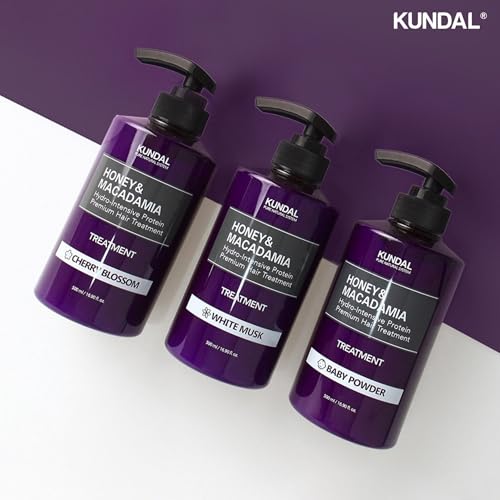 KUNDAL Natural Shampoo and Conditioner Set [Cherry Blossom] - Korean Hair Care, Long Lasting Fragrance, Moisturize, Nourish, Frizz Control, Argan & Macadamia Oil, Sulfate-Free 16.9fl oz (Pack of 2)