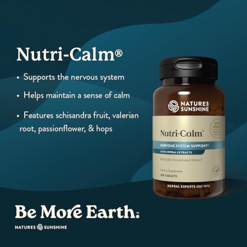 Nature's Sunshine Nutri-Calm- Herbal Stress Relief Supplement for Natural Anxiety Relief, Mood Support and Boost, Nervous System Support, Sleep Aid 100 Count