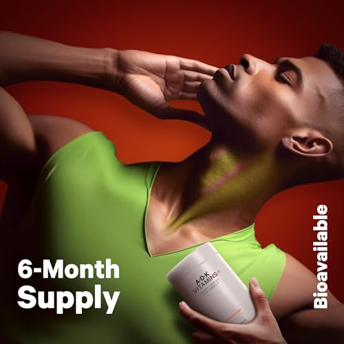 Codeage ADK Vitamins Supplement - Essential Vitamin A, Vitamin D3 5000 IU, Vitamin K1 & K2 (MK4 & MK7) - 6-Month Supply - A D K Vitamins, 1 Capsule per Serving, Non-GMO, Gluten-Free - 180 Capsules