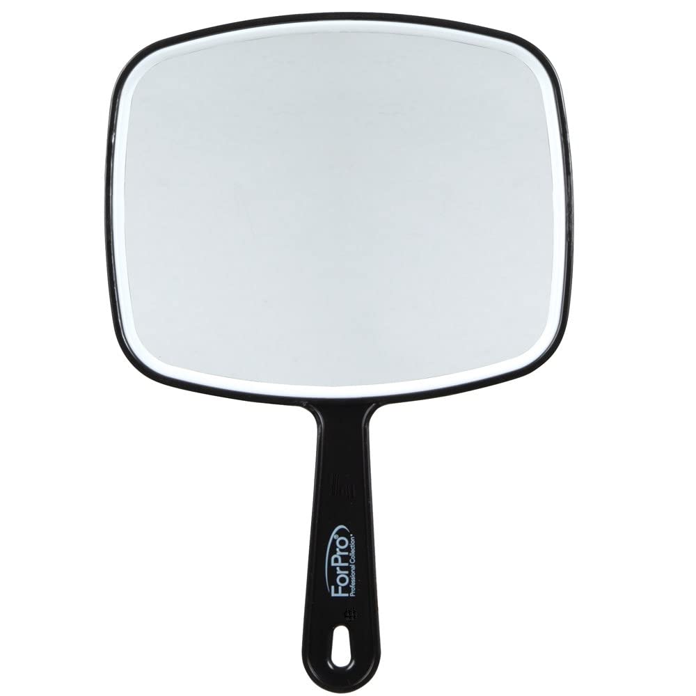 ForPro Premium Hand Mirror, Multi-Purpose Handheld Mirror with Distortion-Free Reflection, Medium, Black, 6.3ââ‚¬Â W x 9.6ââ‚¬Â L