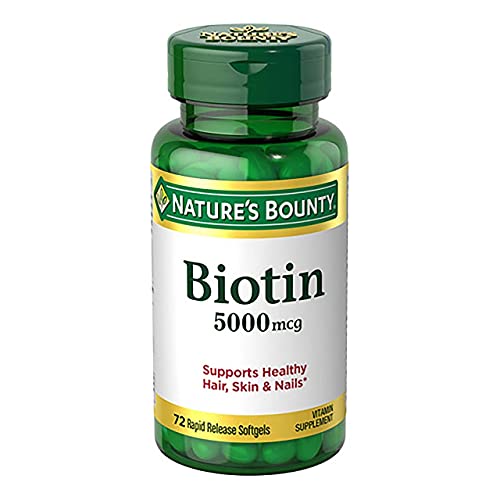 Nature's Bounty Super Potency Biotin 5000mcg - 72 softgels (Pack of 2)