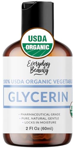 100% Organic Glycerin - For Skin & Hair - Food Grade - USDA Certified - Not From Palm Oil - Perfect Skin and Hair Moisturizer - 2 Fl Oz