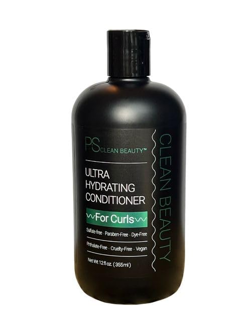 PS CLEAN BEAUTY Ultra Hydrating Conditioner for Curls (12 Fl Oz), Black