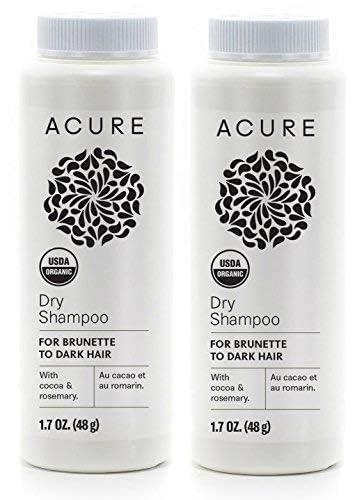 Acure Organics Dry Shampoo For Brunette to Dark Hair With Arrowroot, Rosemary and Peppermint, 1.7 oz (Pack of 2)