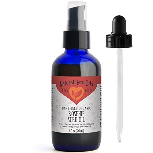 SALE! 4oz Rosehip Seed Oil, 100% Pure and Natural, Cold-Pressed, Unrefined, Organic Moisturizer for Skin and Hair - Includes Pump & Dropper