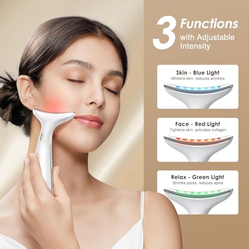 AZMAVO Facial and Neck Massager for Face, Neck & Eye - Skin Lifting & Firming - Wrinkle & Dark Circle Reducer - at Home Skin Care Face Sculpting Tool and Neck Massager