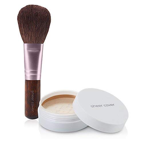 Sheer Cover Studio â‚¬â€œ Perfect Shade Mineral Foundation â‚¬â€œ Lightweight â‚¬â€œ Natural and Flawless Coverage â‚¬â€œ Tan Shade â‚¬â€œ with FREE Powder Brush â‚¬â€œ 4 Grams